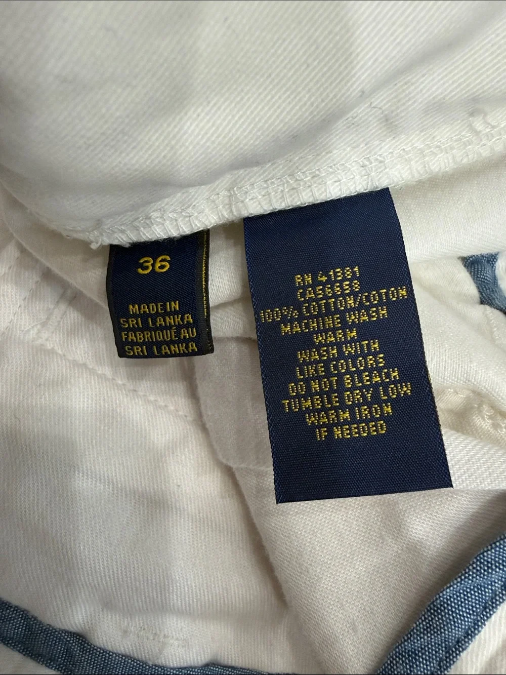 Polo by Ralph Lauren Men’s White Cotton Classic Fit 9” Size 36 Shorts